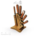 ست چاقوی آشپزخانه زنجان به همراه استند چوبی کد MS-14