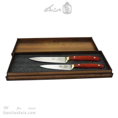 ست چاقوی آشپزخانه زنجان دسته چوبی مجموعه 2 عددی کد MS-11