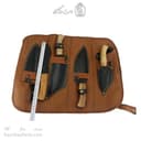 ست چاقوی طبیعت گردی به همراه کیف چرمی مجموعه 4 عددی کد MS-13