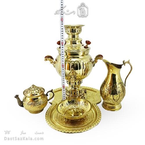 سرویس سماور برنجی دکوری آینه ای 3 لیتری کد AH-140