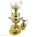 سرویس سماور ذغالی برنجی طرح دار 6 لیتری کد AH-138