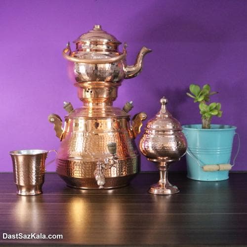 سرویس سماور روگازی مسی زنجان کد PA-20