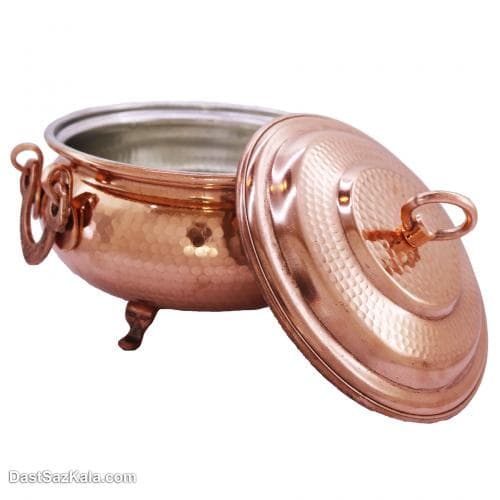 سرویس سوفله خوری مسی درب دار زنجان در سه سایز کد PA-23