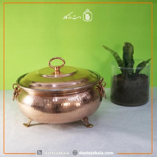 سرویس سوفله خوری مسی درب دار زنجان در سه سایز کد PA-23