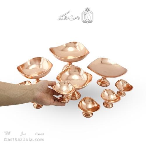 سرویس پذیرایی مسی جدید پایه دار نانو شده 10 پارچه AH-109