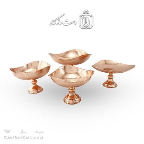 سرویس پذیرایی مسی زنجان مدل سه گوش مجموعه 4 عددی کد AH-16