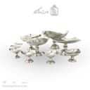 سرویس پذیرایی مسی سفید جدید پایه دار نانو شده 10 تیکه AH-110