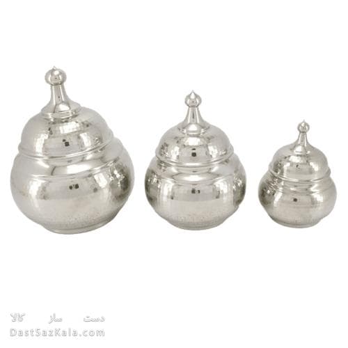 سرویس پذیرایی مسی سفید درب دار نانو شده 3 تیکه AH-86