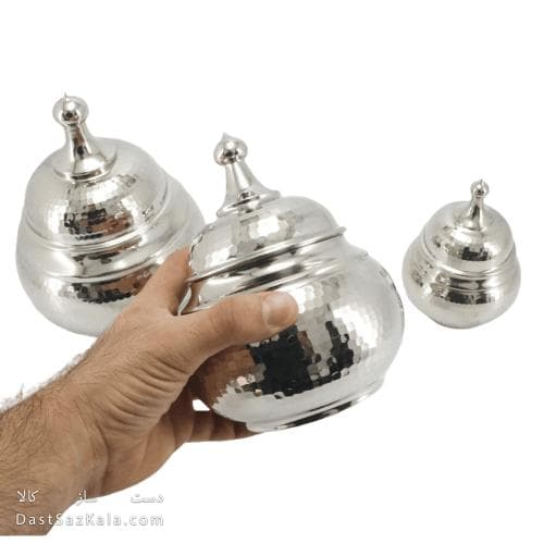 سرویس پذیرایی مسی سفید درب دار نانو شده 3 تیکه AH-86