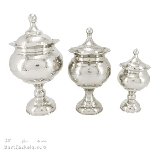 سرویس پذیرایی مسی سفید پایه دار نانو شده 3 تیکه AH-82