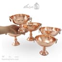 سرویس پذیرایی مسی پایه دار زنجان مدل گوشوار دار 5 سایز AH-22