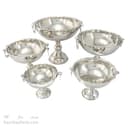 سرویس پذیرایی مسی پایه دار سفید مدل گوشواره دار 5 سایز AH-23