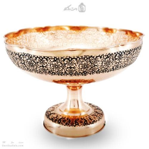 سرویس پذیرایی مسی گل رز قلم کاری شده 4 تیکه کد PA-67