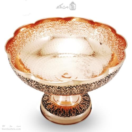 سرویس پذیرایی مسی گل رز قلم کاری شده 4 تیکه کد PA-67