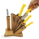 سرویس چاقو آشپزخانه زنجان 6 پارچه با پایه چوبی MN-20