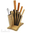 سرویس چاقو آشپزخانه زنجان 5 تیکه با پایه چوبی MN-25