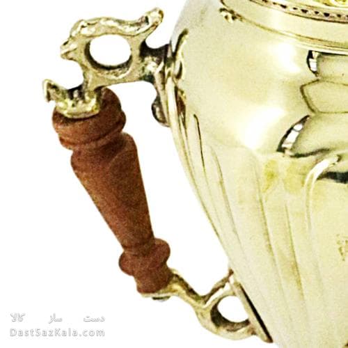 سماور برنجی ذغالی 1.5 لیتری مدل آینه ای کد AH-152