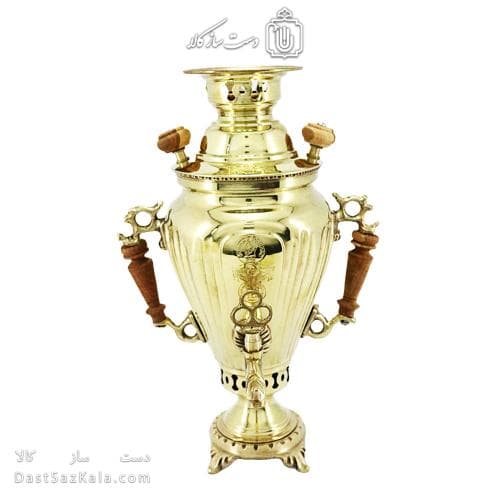 سماور برنجی ذغالی 1.5 لیتری مدل آینه ای کد AH-152