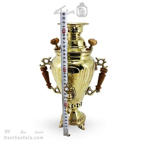 سماور برنجی ذغالی 1.5 لیتری مدل آینه ای کد AH-152