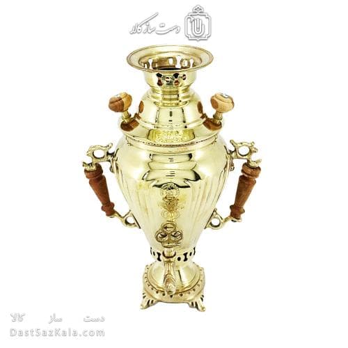 سماور برنجی ذغالی 1.5 لیتری مدل آینه ای کد AH-152