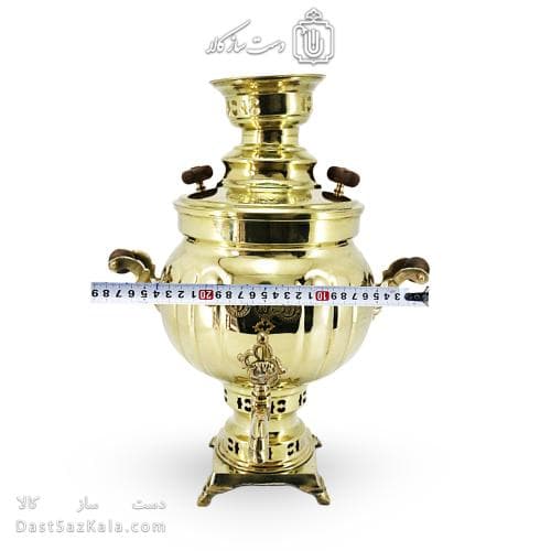 سماور برنجی زغالی آینه ای زنجان 6 لیتری کد AH-145