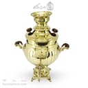 سماور برنجی زغالی آینه ای زنجان 6 لیتری کد AH-145