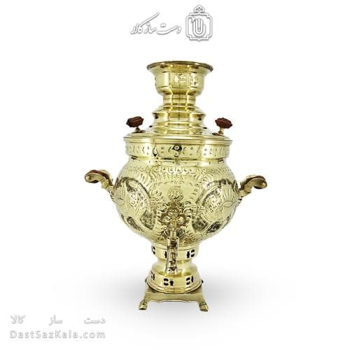 سماور برنجی زغالی طرح هخامنشی 6 لیتری کد AH-146