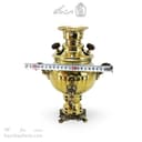 سماور ذغالی برنجی 1 لیتری مدل آینه ای کد AH-150