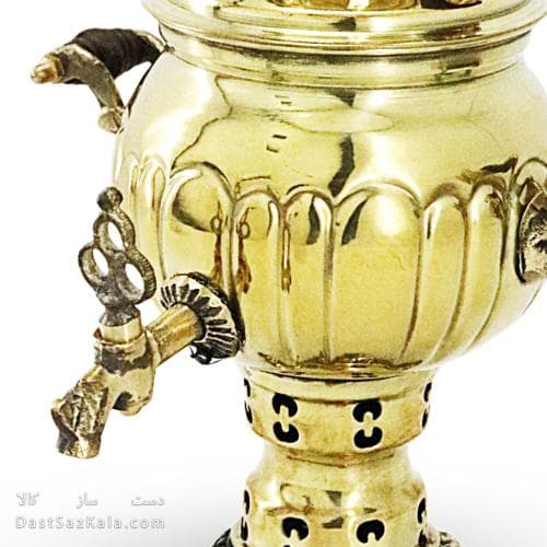 سماور ذغالی برنجی 1 لیتری مدل آینه ای کد AH-150