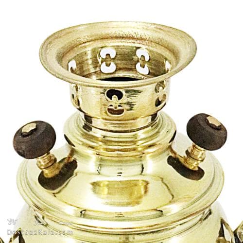 سماور ذغالی برنجی 1 لیتری مدل آینه ای کد AH-150