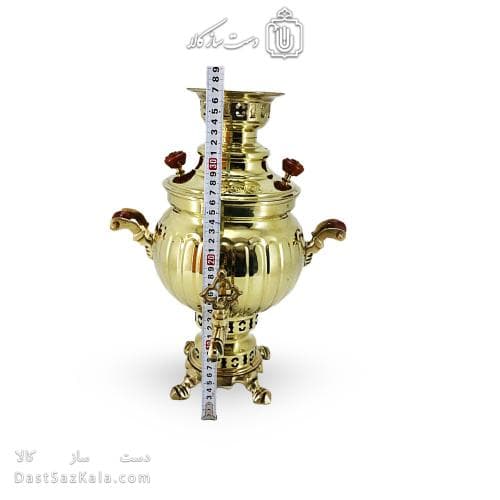 سماور زغالی برنجی مدل آینه ای 3 لیتری کد AH-147