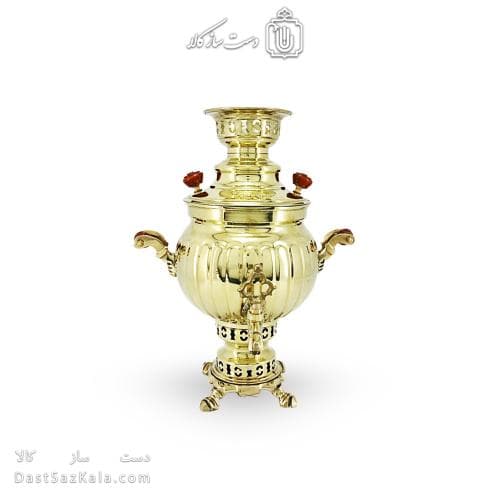 سماور زغالی برنجی مدل آینه ای 3 لیتری کد AH-147