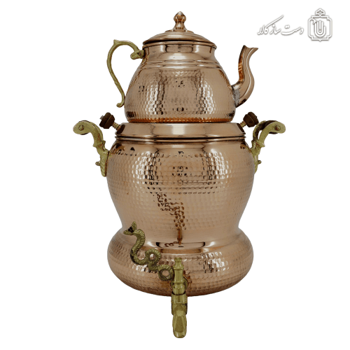 سماور مسی روگازی 6 لیتری به همراه قوری کد HSH-14