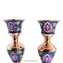 شمعدانی مس و پرداز 22 سانتی 2 عددی کد MJ-33