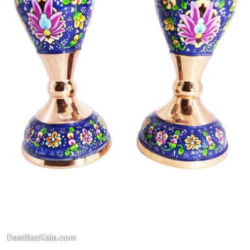 شمعدانی مس و پرداز 22 سانتی 2 عددی کد MJ-33