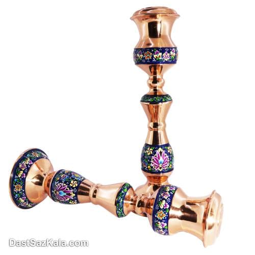 شمعدانی مسی مدل پرداز 32 سانتی 2 عددی کد MJ-34