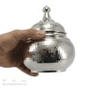 شکلات خوری مسی سفید درب دار 18 سانتیمتری کد AH-88