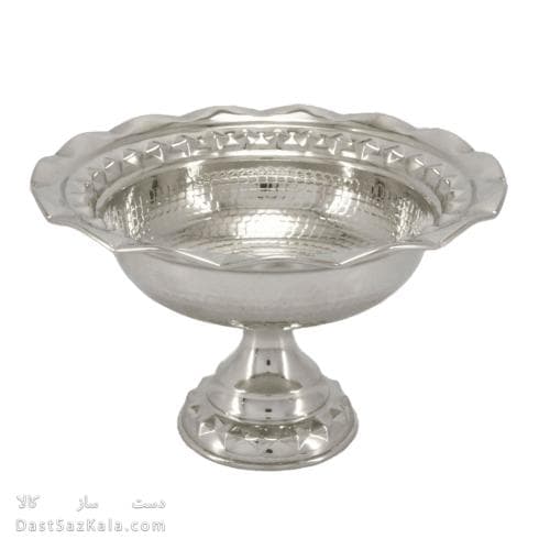 شکلات خوری مسی سفید زنجان قطر 20 سانتیمتری پایه دار کد AH-74