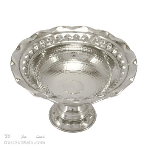 شکلات خوری مسی سفید زنجان قطر 20 سانتیمتری پایه دار کد AH-74