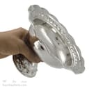 شکلات خوری مسی سفید زنجان قطر 20 سانتیمتری پایه دار کد AH-74