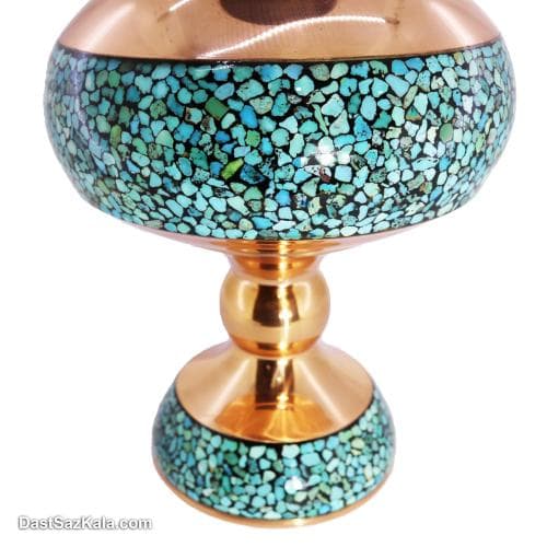 شکلات خوری مسی فیروزه کوبی شده اصفهان کد MJ-63