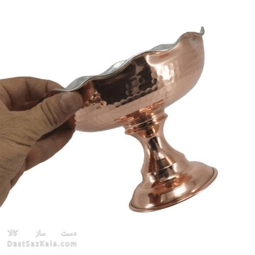 شکلات خوری مسی پایه دار زنجان قطر 16 سانتیمتری کد AH-105