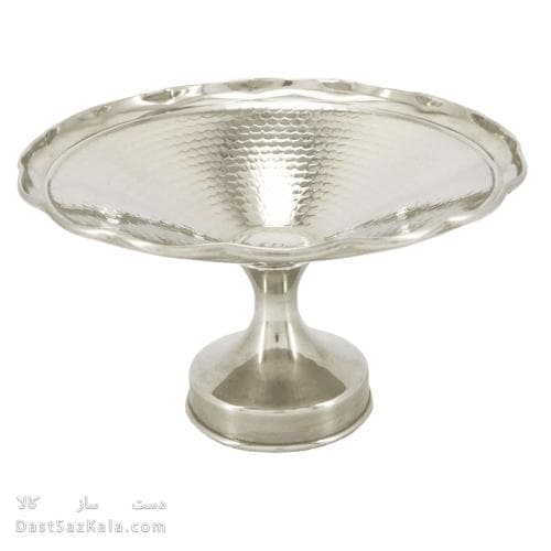 شکلات خوری مسی پایه دار سفید مدل دیبا 22 سانتیمتری کد AH-40