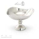 شکلات خوری مسی پایه دار سفید مدل سه گوش 19 سانتی کد AH-28