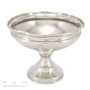 شکلات خوری مسی پایه دار سفید مدل لبه چین 17 سانتی کد AH-44