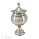 شکلات خوری مسی پایه دار و درب دار سفید 27سانتیمتری کد AH-84