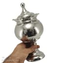 شکلات خوری مسی پایه دار و درب دار سفید 27سانتیمتری کد AH-84