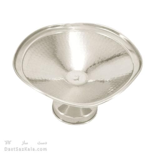 شکلات خوری پایه دار مسی سفید مدل سه بعدی 22 سانتی کد AH-32