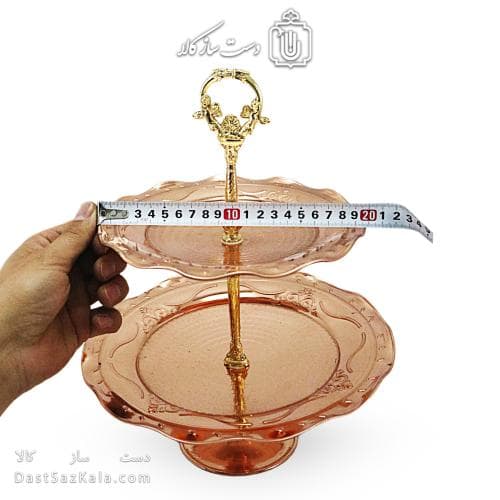 شیرینی خوری دو طبقه مسی به ارتفاع 30 سانتیمتر کد AH-133