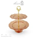 شیرینی خوری دو طبقه مسی به ارتفاع 30 سانتیمتر کد AH-133